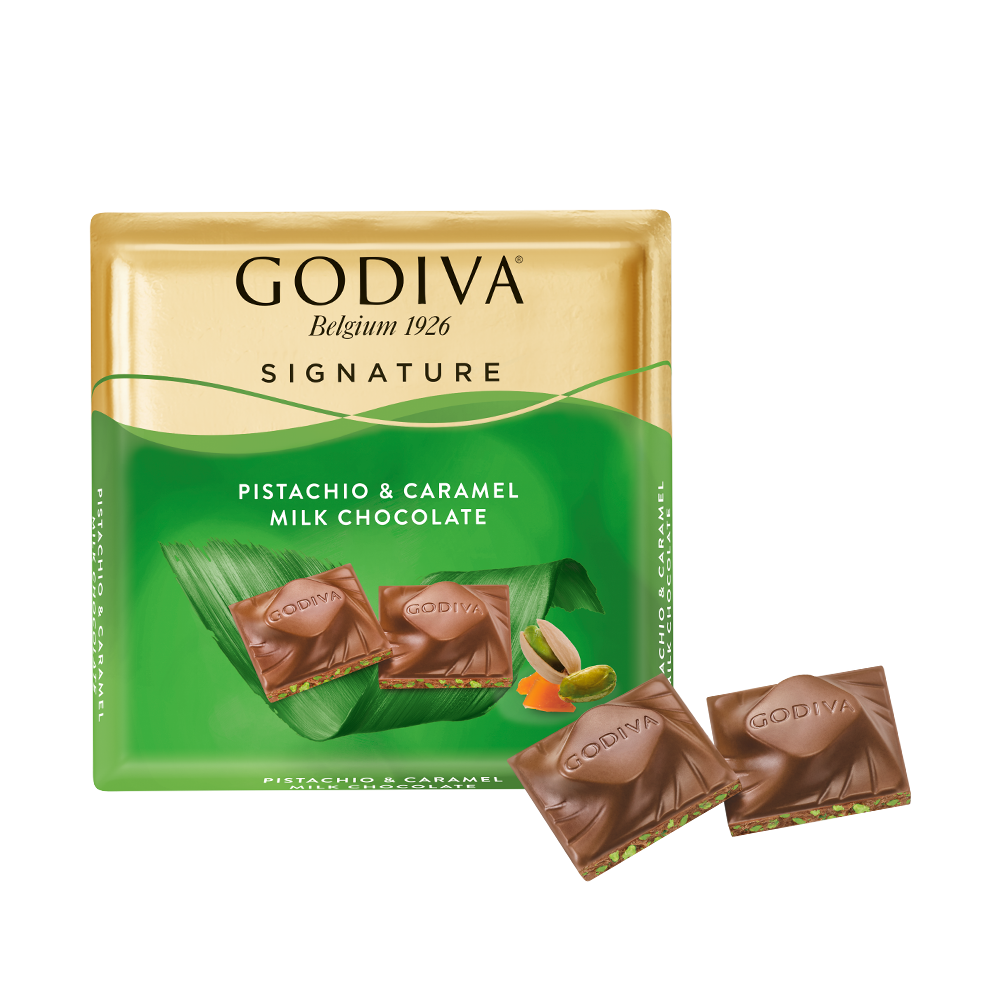 Antep Fıstık Karamel Kare Çikolata, 60 gr