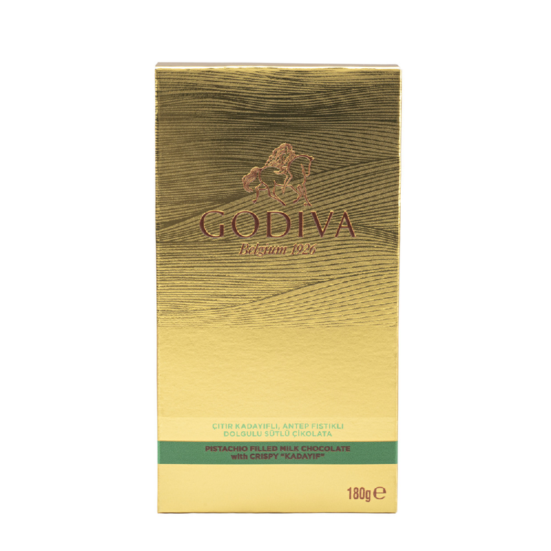 Çıtır Kadayıflı Antep Fıstıklı Dolgulu Sütlü Çikolata, 180 gr