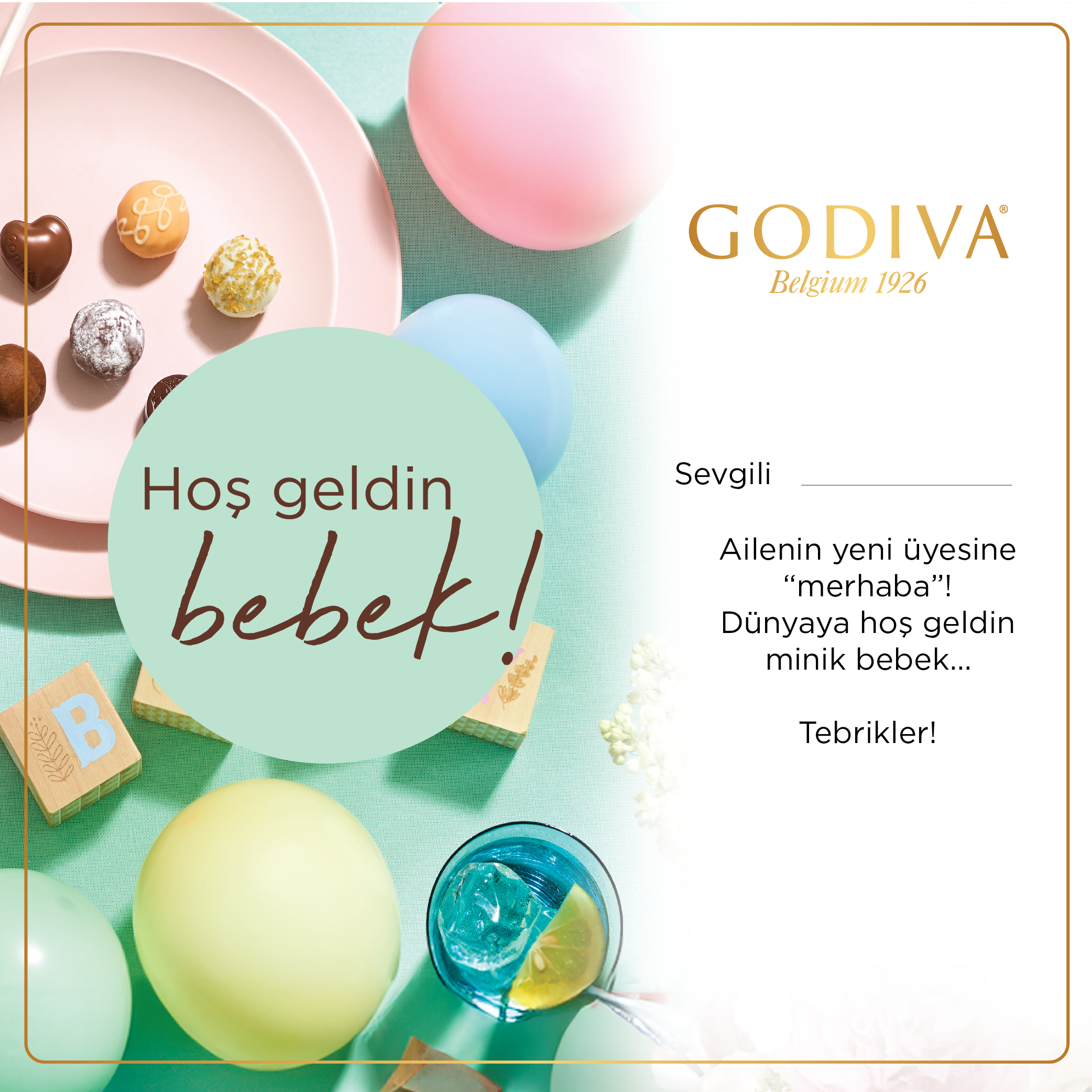 Hoş Geldin Bebek Tebrik Kartı
